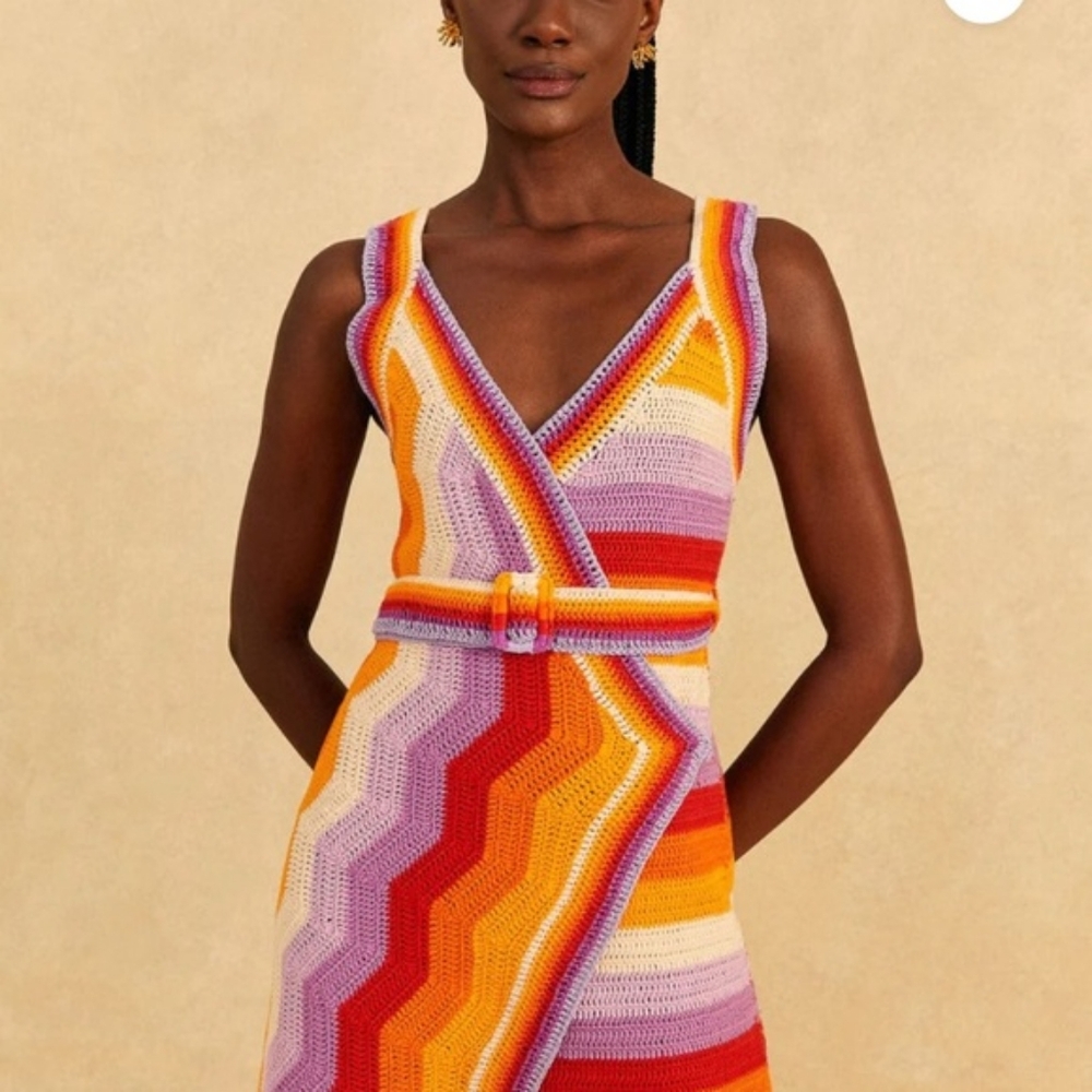 FARM Rio Multicolor Striped Mini Dress (missing belt buckle) - Picture 4 of 8